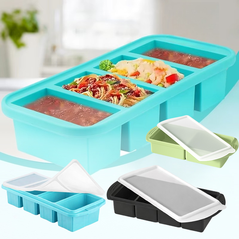 Home Cooking Food - Grote siliconen ijsblokjesvorm met deksel, voedselbewaarbak