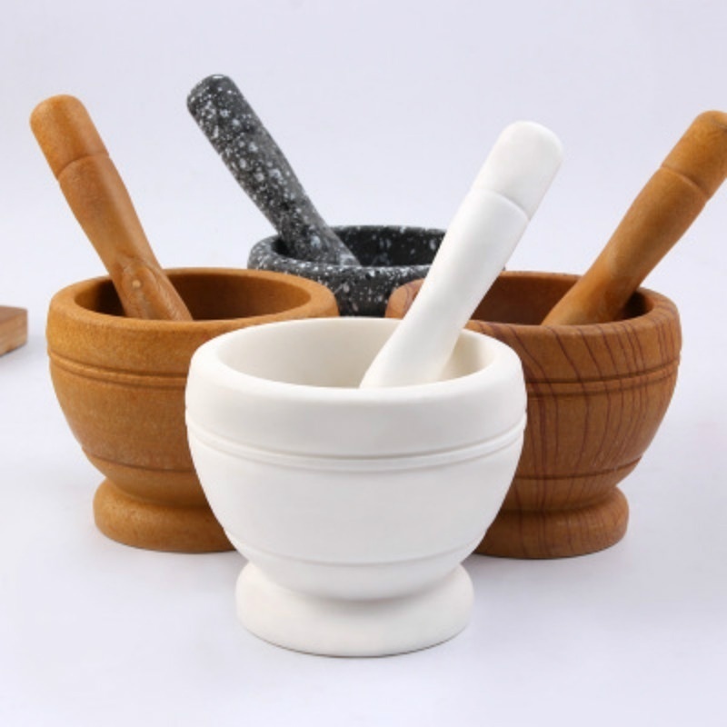 Mortar Pestle Granite - Mortel, maalkom, knoflookpers, stamper, granieten decor,