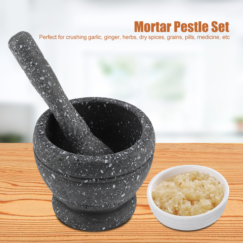 Mortar Pestle Granite - 1 Pc Handleiding Plastic Vijzel Stamper