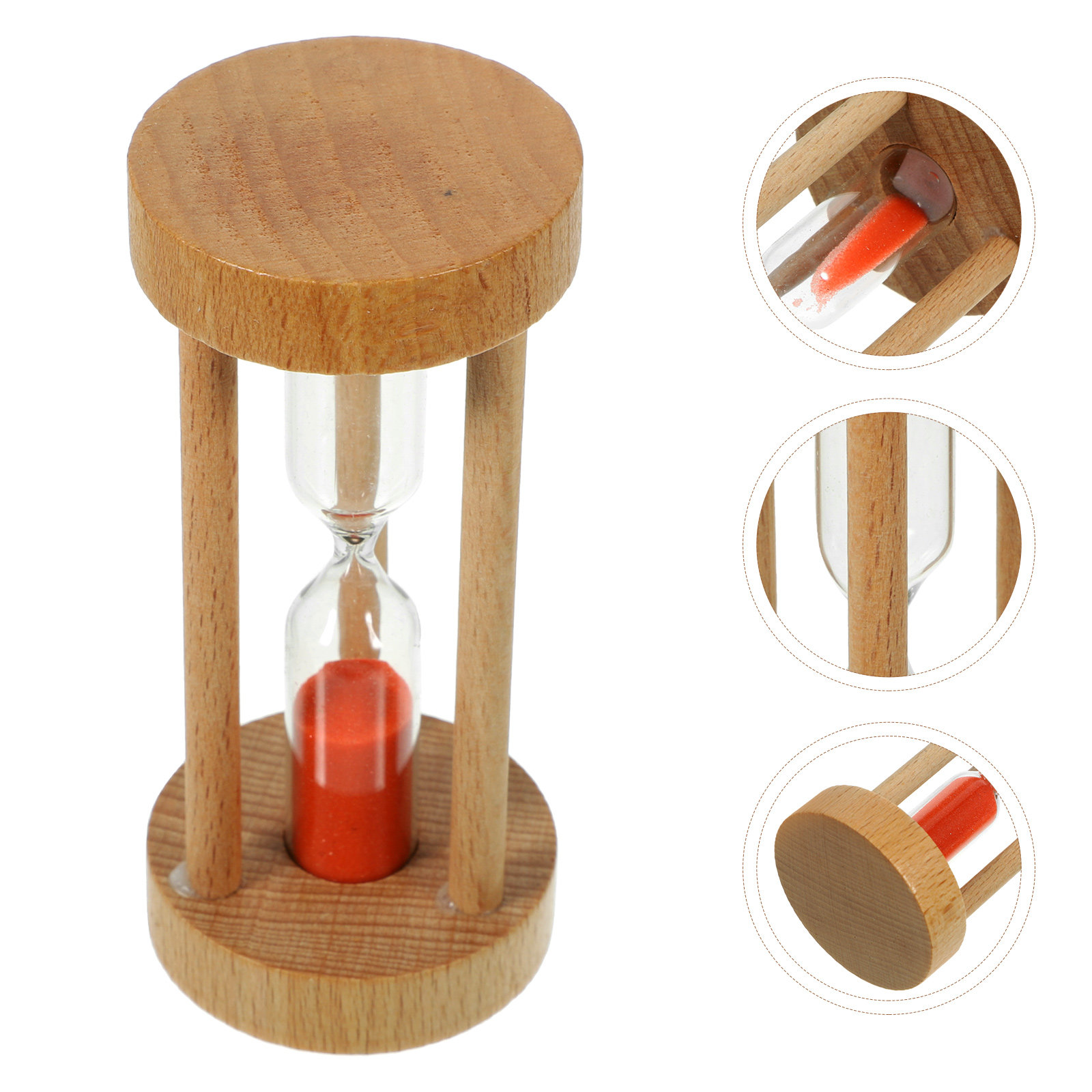 Home Cooking Game - Houten zandloper, 3 minuten, roze timer,