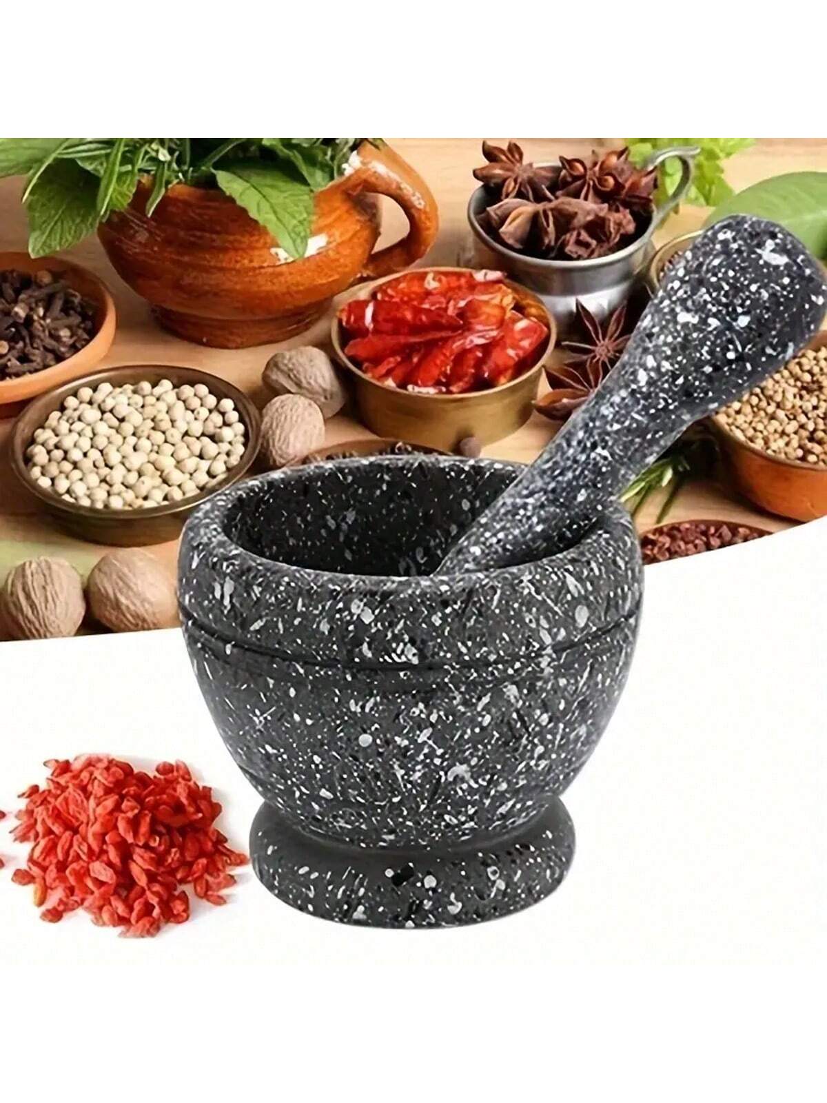 Mortar Pestle Granite - 1pc Graniet Textuur Knoflookpers, Mortel En