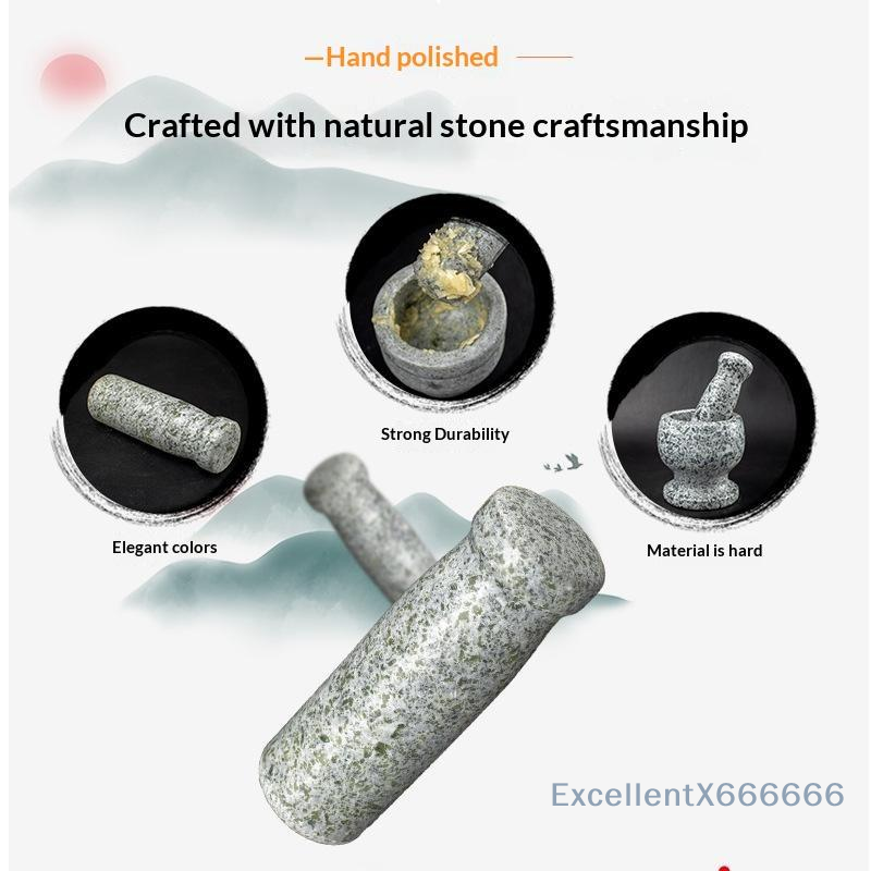Mortar Pestle Granite - Natuurlijke granieten vijzel en stamper set,