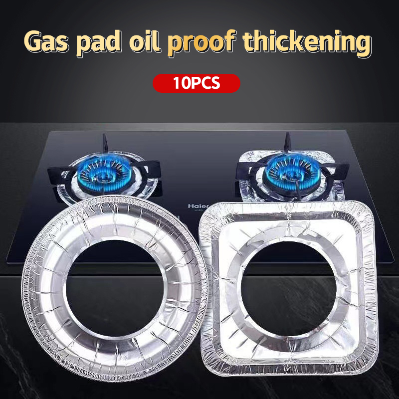 Home Cooking Gas Stove - 10 Stks/set Verdikte Aluminiumfolie Hoezen Gasfornuis
