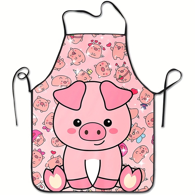 Mom'S Home Cooking - Schattig roze varkensschort, kawaii dierenkeukenschort, grappig