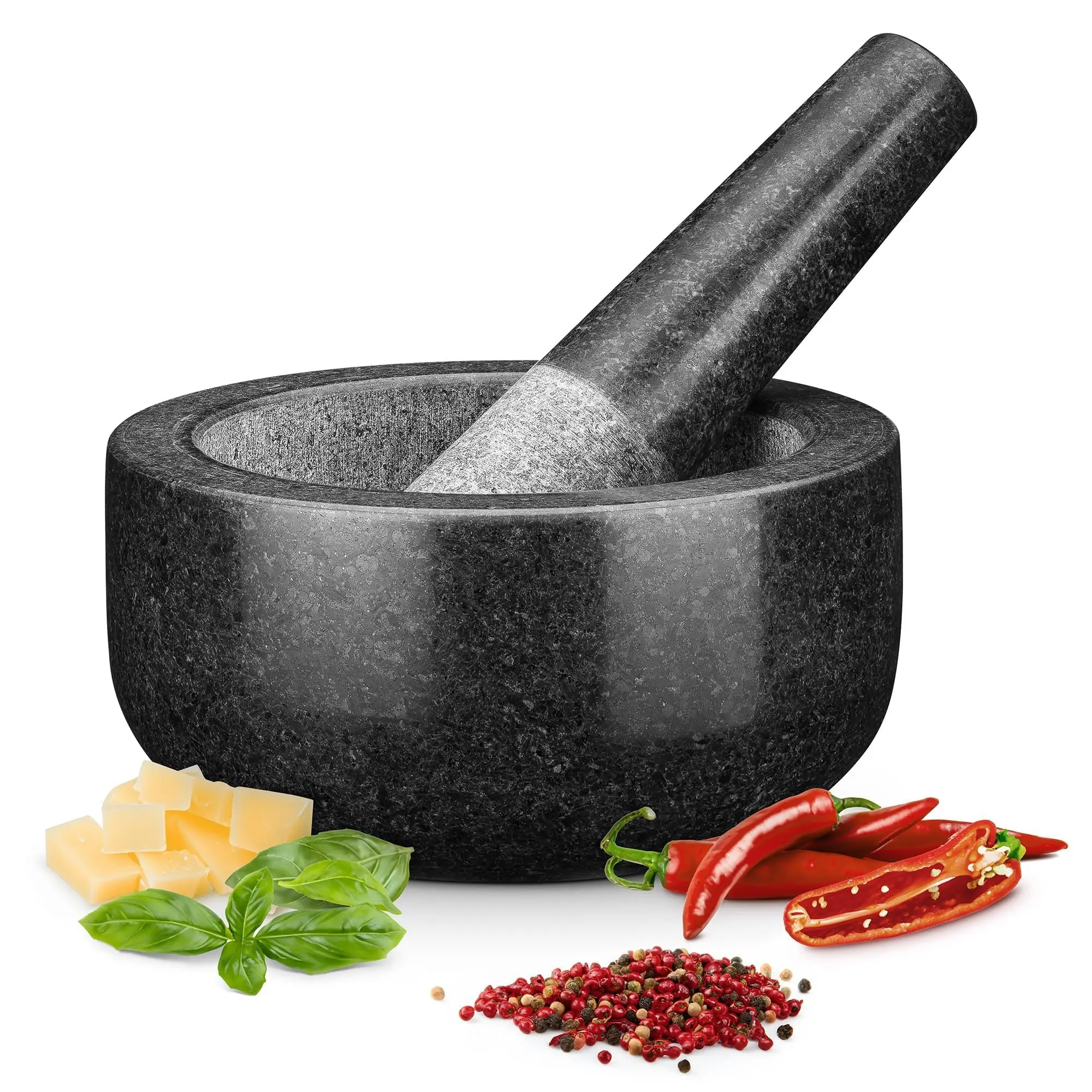 Vijzel en stamper set, premium - Mortar Pestle Granite recensie en prijs