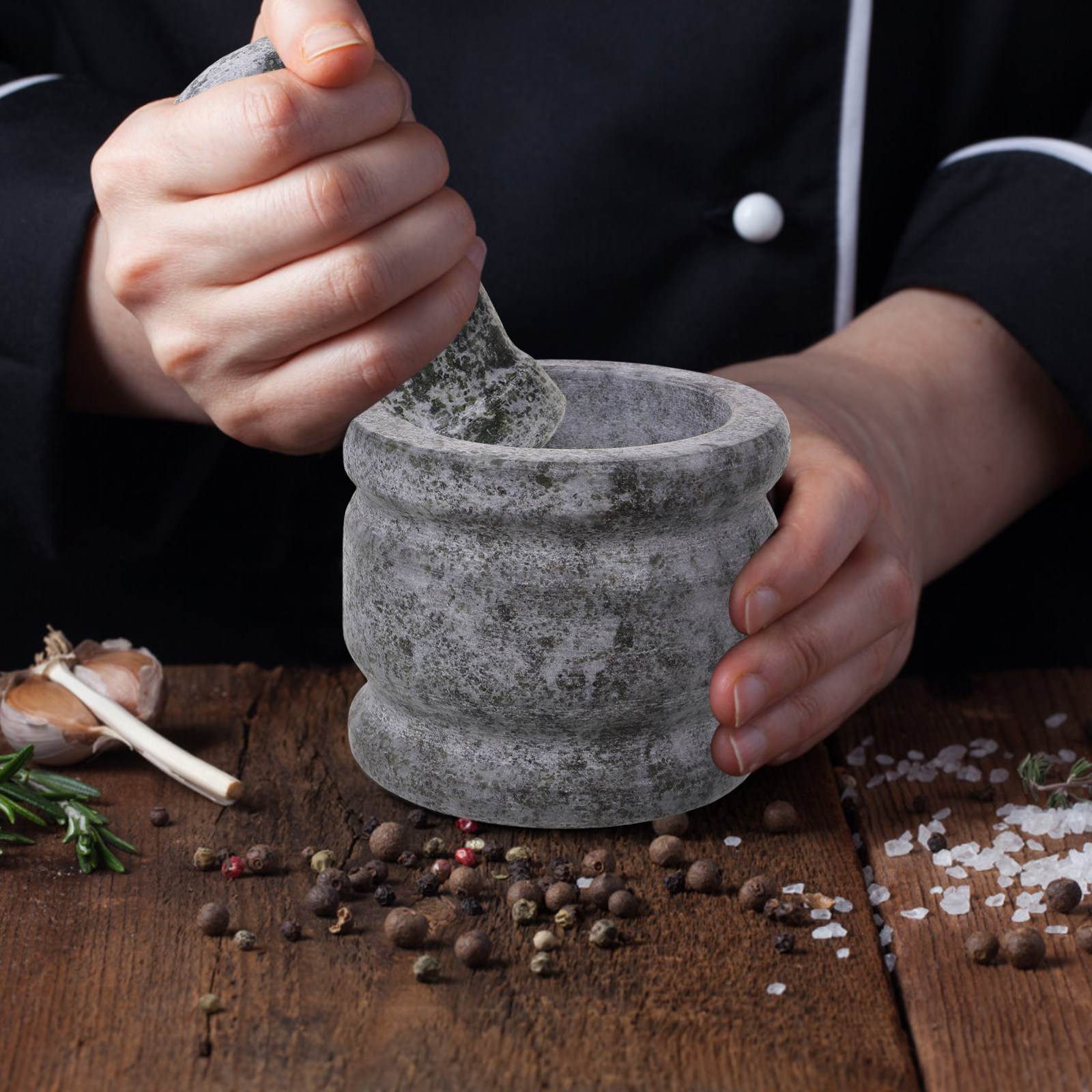 1Set Granieten Mortier en Stam - Mortar Pestle Granite recensie en prijs